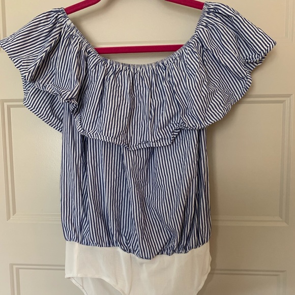 Stripe BodySuit with Snap - Picture 1 of 2